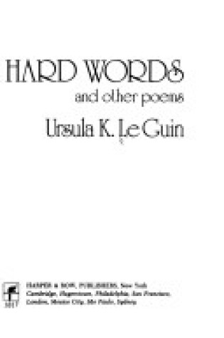 Cover of Hard Words, and Other Poems