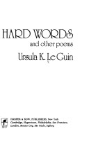 Book cover for Hard Words, and Other Poems