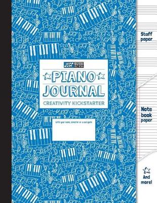 Book cover for Piano Journal and Creativity Kickstarter (Blue)