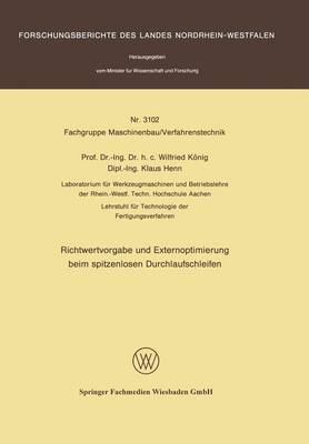 Book cover for Richtwertvorgabe Und Externoptimierung Beim Zpitznlosen Durchlaufschleifen