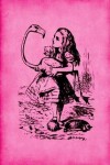 Book cover for Alice in Wonderland Vintage Bullet Dot Grid Journal - Alice and The Flamingo (Pink)