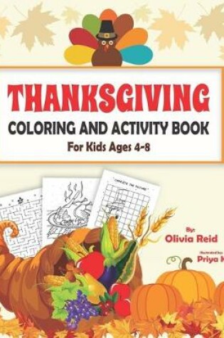 Cover of Thanksgiving Coloring and Activity Book for Kids Ages 4-8