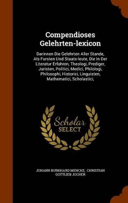 Book cover for Compendioses Gelehrten-Lexicon