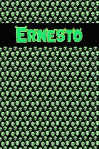 Cover of 120 Page Handwriting Practice Book with Green Alien Cover Ernesto