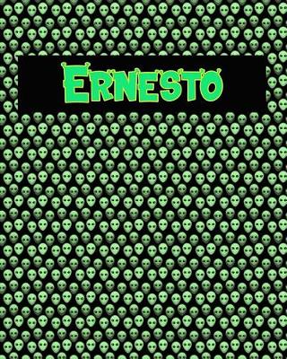 Book cover for 120 Page Handwriting Practice Book with Green Alien Cover Ernesto