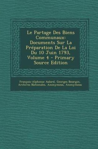 Cover of Le Partage Des Biens Communaux