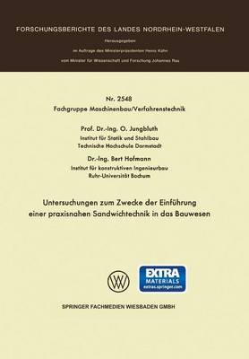 Book cover for Untersuchungen Zum Zwecke Der Einfuhrung Einer Praxisnahen Sandwichtechnik in Das Bauwesen