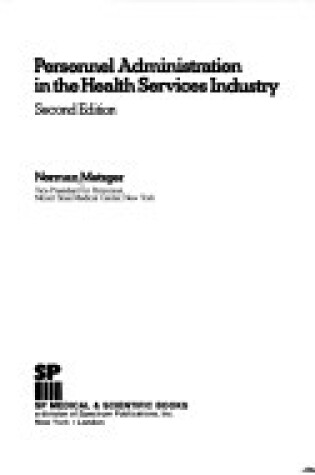 Cover of Personnel Administration in the Health Services Industry