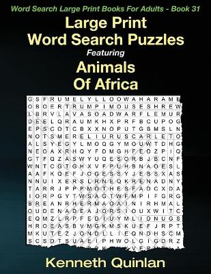 Book cover for Large Print Word Search Puzzles Featuring Animals Of Africa