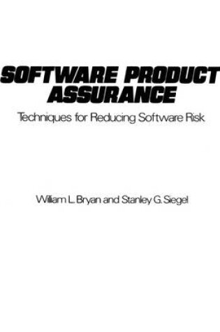 Cover of Software Product Assurance