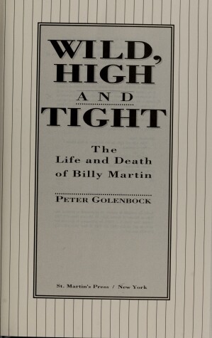 Book cover for Wild, High and Tight