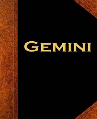Cover of Gemini Zodiac Horoscope Vintage School Composition Book 130 Pages
