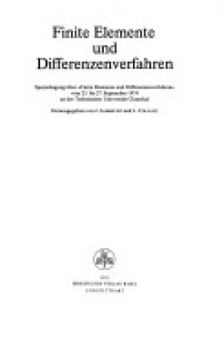 Cover of Finite Elemente Und Differenzenverfahren