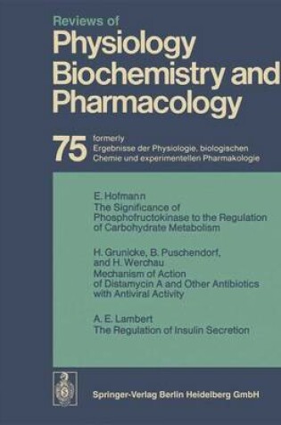 Cover of Reviews of Physiology, Biochemistry and Pharmacology 75