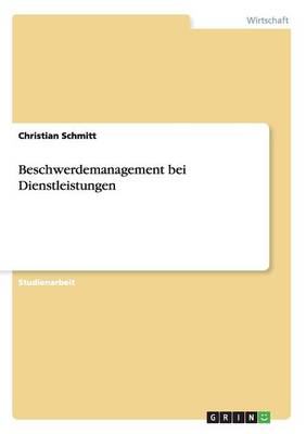 Book cover for Beschwerdemanagement bei Dienstleistungen