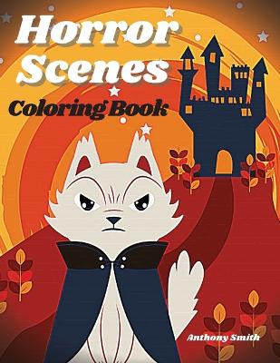Book cover for horror scenes coloring book