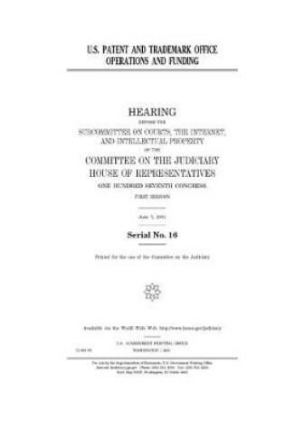 Cover of U.S. Patent and Trademark Office operations and funding