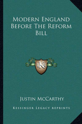 Cover of Modern England Before the Reform Bill