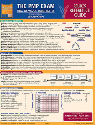 Book cover for The PMP Exam Quick Reference Guide