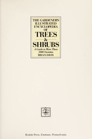 Cover of Gardener's Illustrated Encyclopedia of Trees and Shrubs