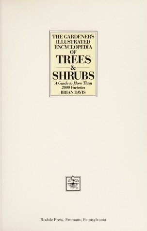 Book cover for Gardener's Illustrated Encyclopedia of Trees and Shrubs