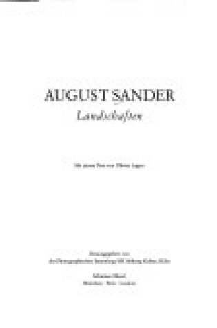 Cover of Sander August-landschaften