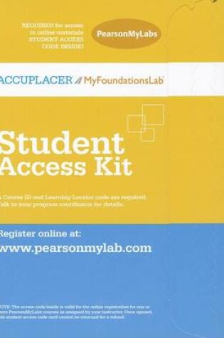 Cover of ACCUPLACER/MyLab Foundational Skills without Pearson eText -- Design -- Standalone Access Card (12-Month access)