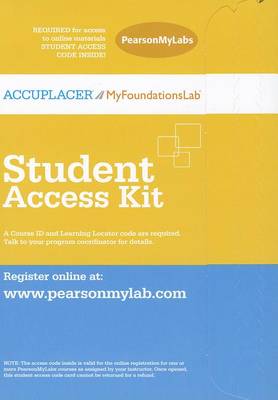 Book cover for ACCUPLACER/MyLab Foundational Skills without Pearson eText -- Design -- Standalone Access Card (12-Month access)