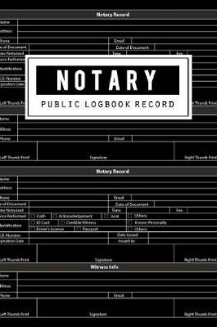 Cover of Notary Public Logbook