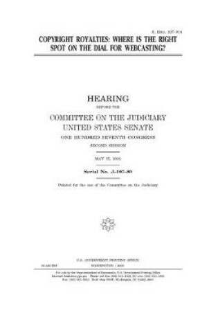 Cover of Copyright royalties
