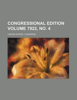 Book cover for Congressional Edition Volume 7922, No. 4