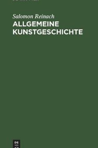 Cover of Allgemeine Kunstgeschichte