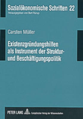 Book cover for Existenzgruendungshilfen ALS Instrument Der Struktur- Und Beschaeftigungspolitik