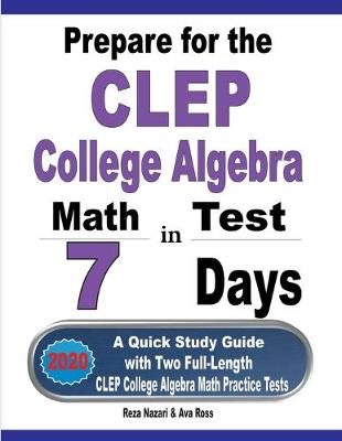 Book cover for Prepare for the CLEP College Algebra Test in 7 Days