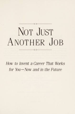 Cover of Not Just Another Job