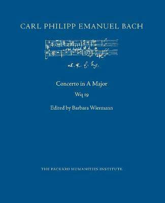 Book cover for Concerto in A Major, Wq 19