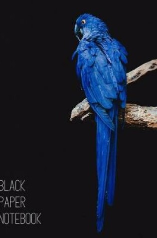 Cover of Blue Tropical Bird Black Paper Notebook