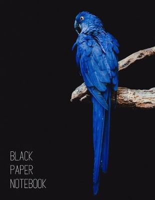 Book cover for Blue Tropical Bird Black Paper Notebook