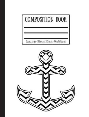 Book cover for Zig-Zag Nautical Anchor Composition Book