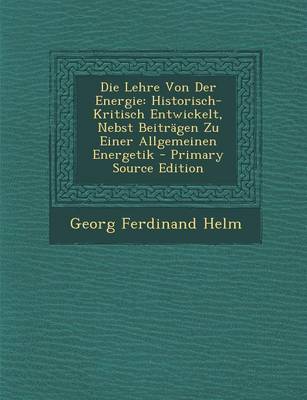 Book cover for Die Lehre Von Der Energie