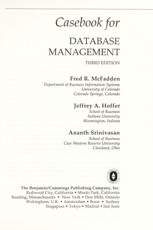 Cover of Database Management Casebook