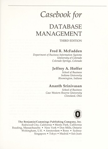 Book cover for Database Management Casebook