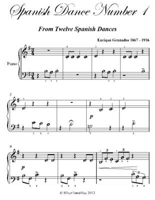 Book cover for Spanish Dance Number 1 Beginner Piano Sheet Music