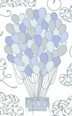 Book cover for Blue & Gray Hot Air Balloon - Lined Notebook with Margins - 5x8