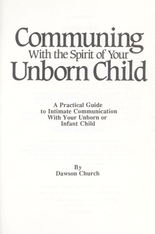 Cover of Communing with the Spirit of Your Unborn Child