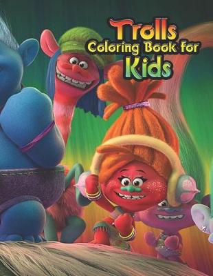 Book cover for trolls coloring book for kids