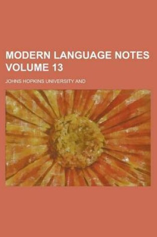 Cover of Modern Language Notes Volume 13