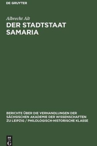 Cover of Der Stadtstaat Samaria