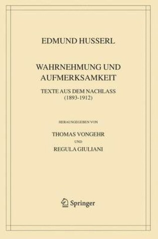 Cover of Wahrnehmung Und Aufmerksamkeit