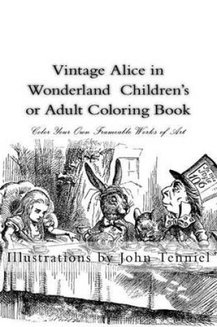 Cover of Vintage Alice in Wonderland Children's or Adult Coloring Book